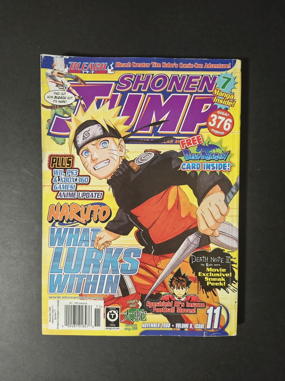 SHONEN JUMP  Volume 6 Issue 11 November 2008 Bleach Naruto